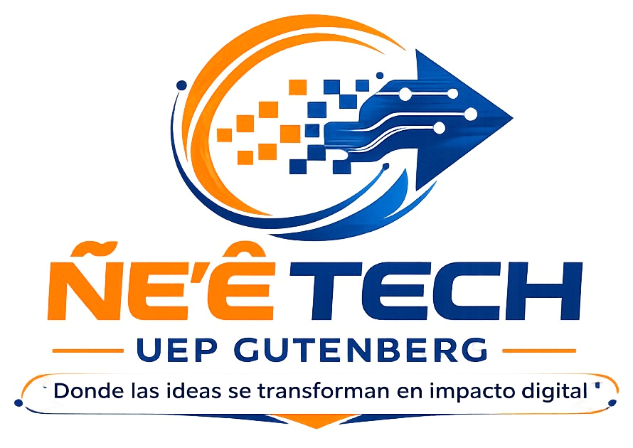 Logo ÑE’ÊTECH UEP Gutenberg: Donde las ideas se transforman en impacto digital
